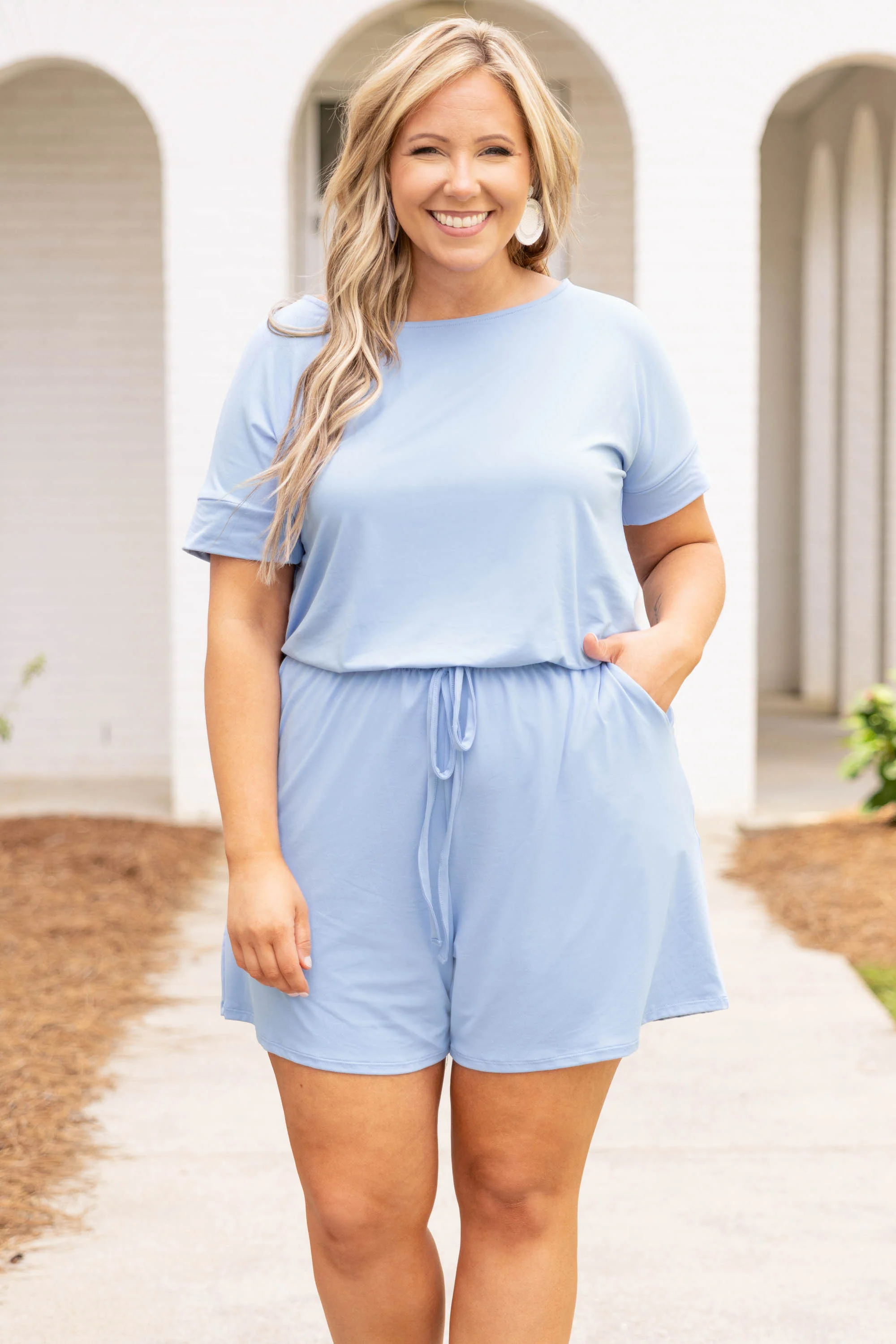 Happiness Blooms Romper, Spring Blue - Weilaico